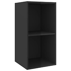 Maison Chic Meuble TV scandinave mural Banc TV suspendu pour salon - Noir brillant 37x37x72 cm Aggloméré -MN47924