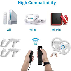 Avis Bonaever 2x Manette Wii compatible avec Nintendo Wii, Wii U comprenant 2 télécommandes Wii, un détecteur de mouvement intégré et 2 Nunchuck