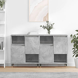 vidaXL Buffets 2 pcs gris béton bois d'ingénierie