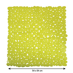 MSV Tapis Fond de douche PVC GALETS 53x53cm Vert Anis