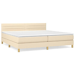 Maison Chic Lit Adulte - Lit simple Lit à sommier tapissier avec matelas moelleux - Meuble de Chambre - Crème 200x200 cm Tissu -MN84170