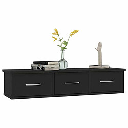 Avis Maison Chic Étagère murale flottante,Etagère de rangement avec tiroirs Noir 88x26x18,5 cm Aggloméré -MN90691