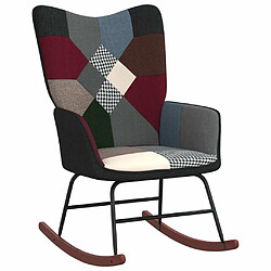 Maison Chic Chaise à bascule avec tabouret | Fauteuil Relax Patchwork Tissu -GKD74315 pas cher