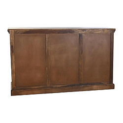 Pegane Buffet, meuble de rangement en métal et bois coloris marron foncé - Longueur 150 x Profondeur 40 x hauteur 90 cm