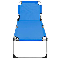 Avis Maison Chic Chaise longue pliable de jardin | Bain de soleil Relax | Transat extra haute pour seniors Bleu Aluminium -GKD25887