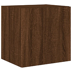 Avis Maison Chic Meuble TV mural, Banc TV avec lumières LED pour salon, Meuble de rangement chêne marron 40,5x35x40 cm -GKD58837