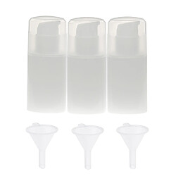 Kit 3pcs 30ml Bouteille Cosmétique à Pompe Vide Spray Flacon Rechargeable en Plastique