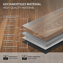 ML-Design Revêtement de sol en vinyle PVC planches à cliquer 4,62 m²/21 planches imperméable aspect bois pas cher