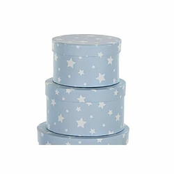 Avis Jeu de Caisses de Rangement Empilables DKD Home Decor Rond Etoiles Enfant Carton