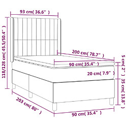 vidaXL Sommier à lattes de lit avec matelas Bleu foncé 90x200 cm pas cher