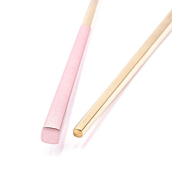 vhbw 1x paire de baguettes chopsticks en acier inoxydable - or / rose