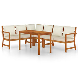 Maison Chic Ensemble à manger d'extérieur 5 pcs avec coussins,Salon de jardin,Mobilier de jardin Bois acacia -GKD178318