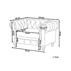 Avis Beliani Fauteuil CHESTERFIELD Tissu Gris clair