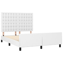 Acheter Maison Chic Lit adulte - Cadre Structure de lit avec tête de lit Contemporain Blanc 140x200 cm Similicuir -MN98685