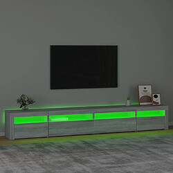 Acheter Maison Chic Meubles TV avec lumières LED - Banc TV pour salon Sonoma gris 270x35x40 cm -MN18223