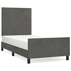 Maison Chic Lit adulte - Cadre Structure de lit avec tête de lit Contemporain Gris foncé 80x200 cm Velours -MN27349