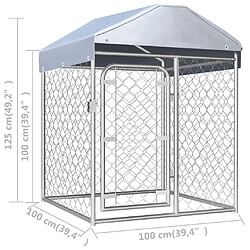 Helloshop26 Chenil extérieur cage enclos parc animaux chien extérieur avec toit 100 x 100 x 125 cm 02_0000448