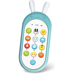 Jouet Téléphone pour Bébé Apprendre Téléphone Intelligent avec Lumières, Musique et Volume Réglable Jouet Educatif Bleu