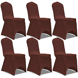 vidaXL Housse de chaise extensible 6 pcs marron