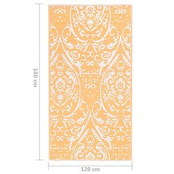 vidaXL Tapis d'extérieur Orange et blanc 120x180 cm PP pas cher