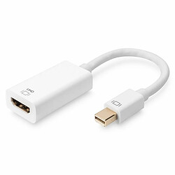 DIGITUS - Videoadapter - Mini DisplayPort männlich zu HDMI weiblich - 20 cm - Doppelisolierung - weiß - aktiv, 4K-Support (4096 x 2160)