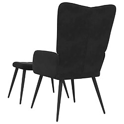 Acheter vidaXL Chaise de relaxation avec tabouret Noir Velours