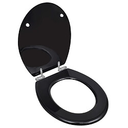 Helloshop26 Siège de toilette abattant WC avec couvercle MDF couvercle à fermeture en douceur Noir 02_0002876