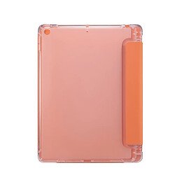 Etui en PU la peau est antichoc avec support tripliure et porte-stylo orange pour votre Apple iPad 10.2 (2019)