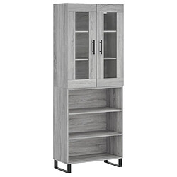 vidaXL Buffet haut Sonoma gris 69,5x34x180 cm Bois d'ingénierie