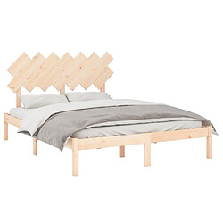 Avis Maison Chic Lit Moderne Chambre - Cadre/structure de lit pour adulte 140x190 cm Bois massif -MN82786