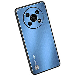 Coque en TPU + alliage d'aluminium antichoc, brossé pour votre Honor X30 5G - bleu