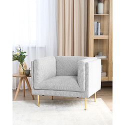 Beliani Fauteuil MOEN Tissu Gris clair