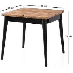 Avis Hanah Home Table de repas extensible Totem noir, marron.