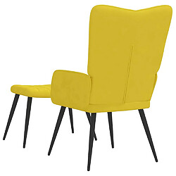 Acheter vidaXL Chaise de relaxation avec tabouret Jaune moutarde Velours