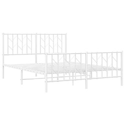 Acheter Maison Chic Cadre/structure de lit métal et tête de lit + pied de lit pour adulte - Lit Moderne Chambre blanc 140x200cm -MN49557