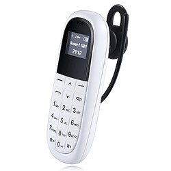 Acheter Wewoo Mini Telephone portable blanc Mini Téléphone Mobile, Clavier Anglais, Mains Libres Bluetooth Dialer Headphone, MTK6261DA, Anti-Perdu, SIM Unique, Réseau: 2G