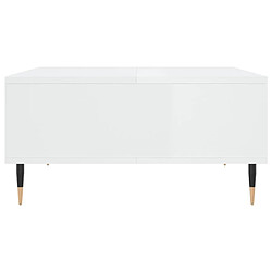 Maison Chic Table basse,Table Console Table d'appoint, Table pour salon blanc brillant 60x60x30 cm bois d'ingénierie -MN27966 pas cher