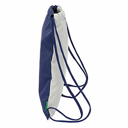 Avis Sac à dos serré par des ficelles Benetton Varsity Gris Blue marine 35 x 40 x 1 cm