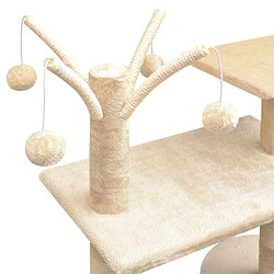 Acheter Helloshop26 Arbre à chat griffoir grattoir niche jouet animaux peluché en sisal 125 cm beige 3702210