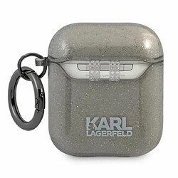 Karl Lagerfeld Choupette Head Glitter - Étui pour Airpods (noir)