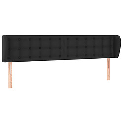 vidaXL Tête de lit avec oreilles Noir 183x23x78/88 cm Similicuir