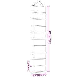 vidaXL Décoration murale en forme d'échelle 50x200cm branche naturelle pas cher