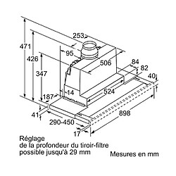 Hotte télescopique 90cm 395m³/h inox - d49ml54x1 - NEFF pas cher