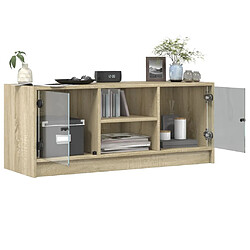 Acheter vidaXL Meuble TV avec portes en verre chêne sonoma 102x37x42 cm