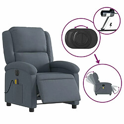 Maison Chic Fauteuil Relax pour salon, Fauteuil inclinable de massage électrique gris foncé velours -GKD62316 pas cher