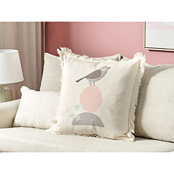 Beliani Coussin WATTLE 60 x 60 cm Animal Beige clair