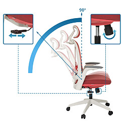 Chaise de bureau / chaise pivotante ARCEO WF tissu rouge hjh OFFICE