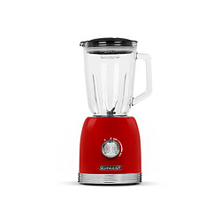 Blender vintage - SCHNEIDER - SCBL15R - Bol en verre - Variateur de vitesse - 6 lames - 800W - Rouge