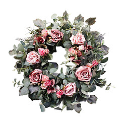 Main de Guirlande Florale Artificielle Simulation Soie Fleurs Guirlande, Vert Eucalyptus Porte Ornement, pour La Maison de Mariage Partie Intérieure