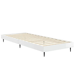 Acheter vidaXL Cadre de lit sans matelas blanc brillant 75x190 cm